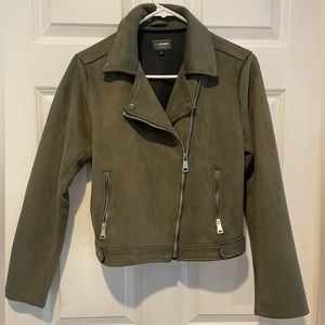Faux Suede Motorcycle Jacket
